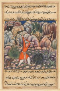 Page from Tales of a Parrot Tuti-nama: Forty-seventh Night: The Fourth Man Digs, c. 1560