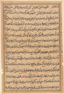 Page from Tales of a Parrot (Tuti-nama): text page, c. 1560 by Unbekannt