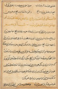 Page from Tales of a Parrot Tuti-nama: text page by Unbekannt