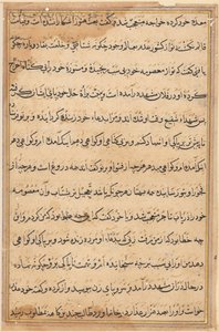 Page from Tales of a Parrot Tuti-nama: text page, c. 1560 by Unbekannt