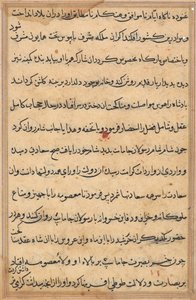 Page from Tales of a Parrot Tuti-nama: text page, c. 1560 by Unbekannt