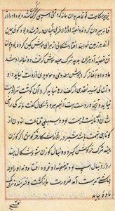 Page from Tales of a Parrot Tuti-nama: text page, c. 1560 by Unbekannt