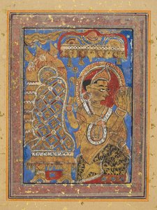 Page from a Kalpa-sutra: Indra Paying Homage to Mahavira, Early 16th Century