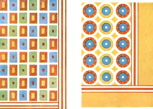Painted ceiling patterns in the tomb of Nebamon at Thebes, Egypt