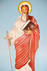 Painting in Kpalime Cathedral: Saint Paul, Lome, Togo