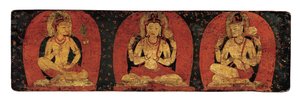 Pair of Manuscript Covers with Three Deities and Three Hierarchs by Unbekannt