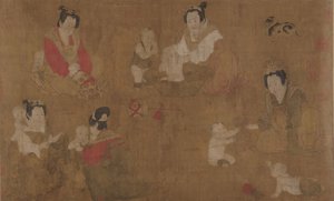 Palace Ladies Bathing Children, 11th century by Unbekannt