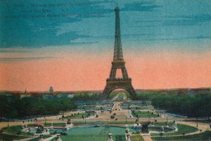Panorama of the Jardins du Trocadéro and the Eiffel Tower, Paris, c1920 by Unbekannt