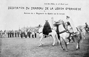 Parading of the flag of the French Foreign Legion, Sidi Bel Abbes, Algeria, 28 April 1906