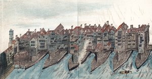 Part of Old London Bridge, c1600 by Unbekannt