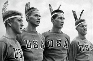 Part of the American gold medal-winning rowing eight, Berlin Olympics, 1936 by Unbekannt