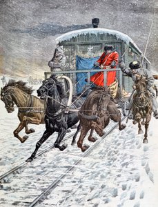 Passage of the Military Coaches on Lake Baikal, Siberia, Russia