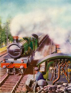 Passing at Speed. An unusual view from the tender of a goods engine by Unbekannt