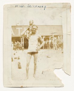 Photograph of Cpl. Lawrence Leslie McVey with his son, Lawrence McVey Jr., 1925
