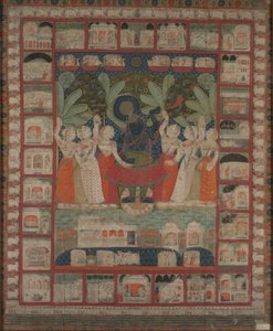 Pichvai Wall Hanging with the Worship of Shri Nathaji, 1825-1850