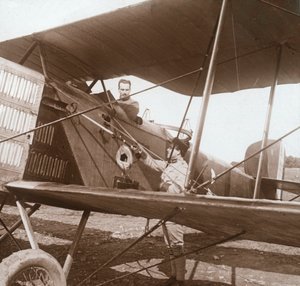 Pilot in Biplane by Unbekannt