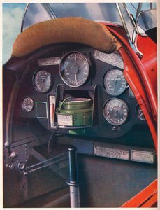 Pilots cockpit of a Tiger Moth equipped for blind flying