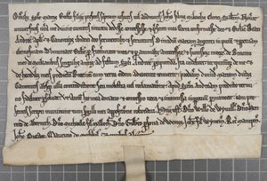 Pittance writ: Charter granting alms to the Church of St Andrew the Apostle by Unbekannt