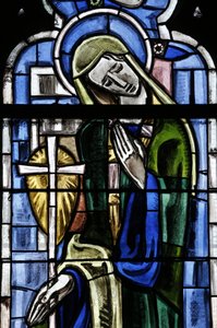 Poissy collegiate church. Stained glass window. Saint Margaret of Antioch, Poissy, France by Unbekannt