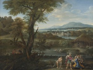 Polycrates finding his ring in the fish, 17th century by Unbekannt