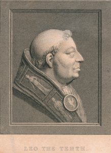 Pope Leo X 1475-1521, born Giovanni di Lorenzo de Medici, c1830 by Unbekannt