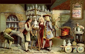 Porcelain Manufacture in the 18th Century from a French Advertisement by Unbekannt