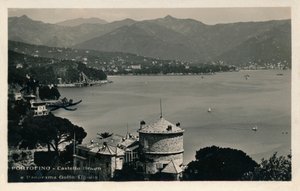 Castello Brown and Panorama of Tigullio Gulf, Portofino by Unbekannt