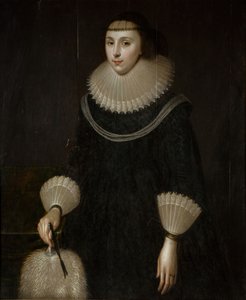 Portrait of a Lady with a Fan, 1600-1650 by Unbekannt