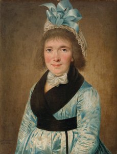 Portrait of a Woman in a Blue Dress