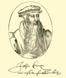 Portrait and Autograph of John Knox by Unbekannt