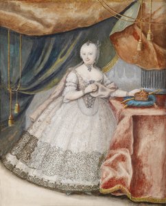 Portrait of Empress Maria Theresia of Austria in Lace Long Gown by Unbekannt