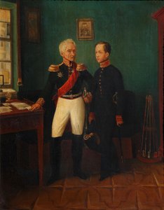 Portrait of General Fyodor Grigoryevich Friedrich August Goldgeuer 1771-1848 with Son Mikhail