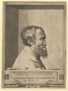 Portrait of Michelangelo in Profile Facing Right Set Within a Recess, 1545