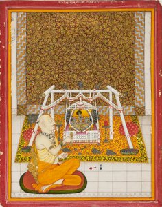 Priest at a Krishna shrine by Unbekannt