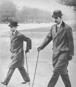 Prince Edward Walking with Mr. HP Hansell, His Tutor, at Auteuil, France