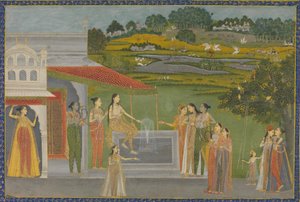 Princesses Gather at a Fountain by Unbekannt