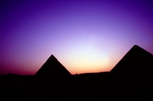 Pyramids of Giza, Egypt, at Sunset, c26th Century BC
