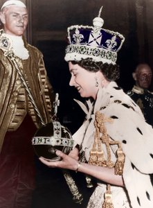 Queen Elizabeth II returning to Buckingham Palace after her Coronation