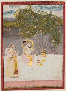 Rana Sangram Singh Worshipping a Linga under a Banyan Tree, c. 1712-15