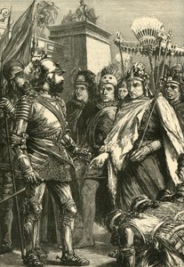 Reception of Cortes by Montezuma, 1519 by Unbekannt