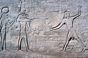 Relief of Pharaoh before Knum & Sekhmet, Temple of Khnum, Ptolemaic & Roman Periods