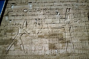Relief of Rameses III Smiting Enemies, Mortuary Temple of Rameses III, Medinat Habu