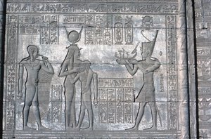 Relief on the Roman Mammisi, Temple of Hathor by Unbekannt