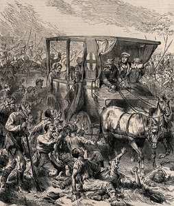 Rescuing the Wounded Russian Soldiers from the Battlefield, c1878