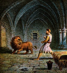 Richard The First and a Lion by Unbekannt