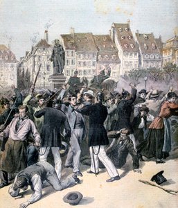 Rioting in Place Kléber, Strasbourg, 1893