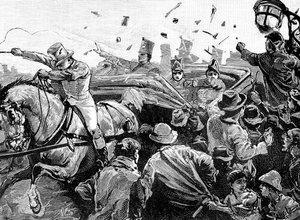 Riots in Montreal, Canada, 1849 by Unbekannt