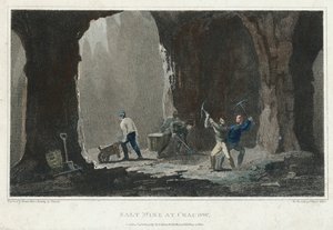 Rock Salt: Miners at work in salt mine near Cracow, Poland by Unbekannt