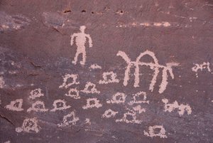 Rock paintings at Inchalt, Ghat, Libya by Unbekannt