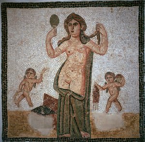 Roman Mosaic Showing the Toilette of Venus